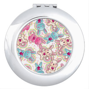 Kawaii Child Pattern with Cute Doodles Makeup Mirror