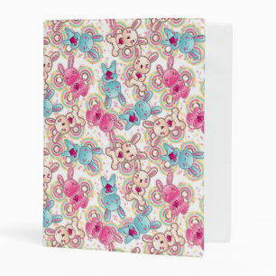 Kawaii Child Pattern with Cute Doodles Mini Binder