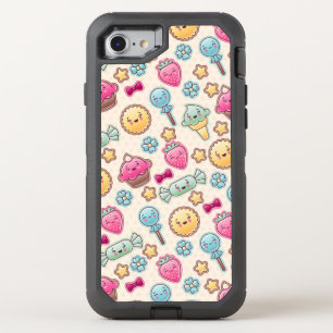 Kawaii child pattern with cute doodles OtterBox defender iPhone SE/8/7 case