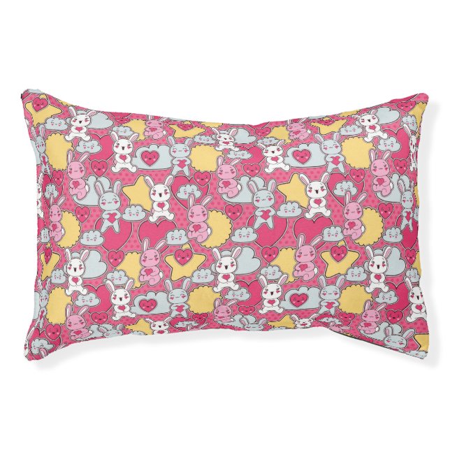 Kawaii Child Pattern with Cute Doodles Pet Bed (Front)