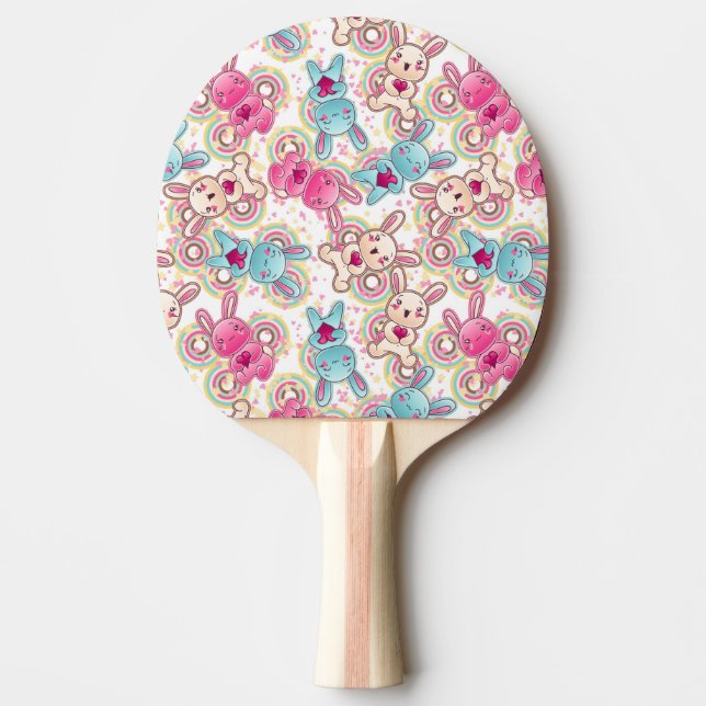 Kawaii Child Pattern with Cute Doodles Ping-Pong Paddle (Front)
