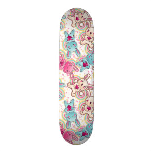 Kawaii Child Pattern with Cute Doodles Skateboard Deck
