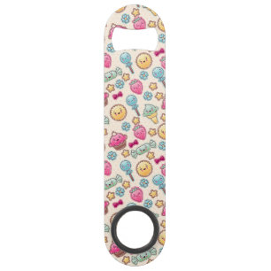 Kawaii child pattern with cute doodles speed bottle opener