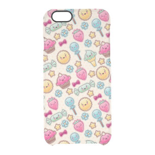 Kawaii child pattern with cute doodles clear iPhone 6/6S case