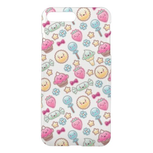 Kawaii child pattern with cute doodles iPhone 8 plus7 plus case