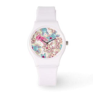 Kawaii Child Pattern with Cute Doodles Watch
