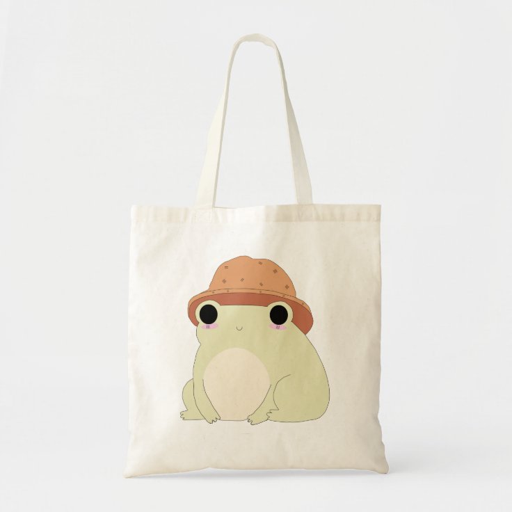 Kawaii Chilling Frog Gift Tote Bag | Zazzle
