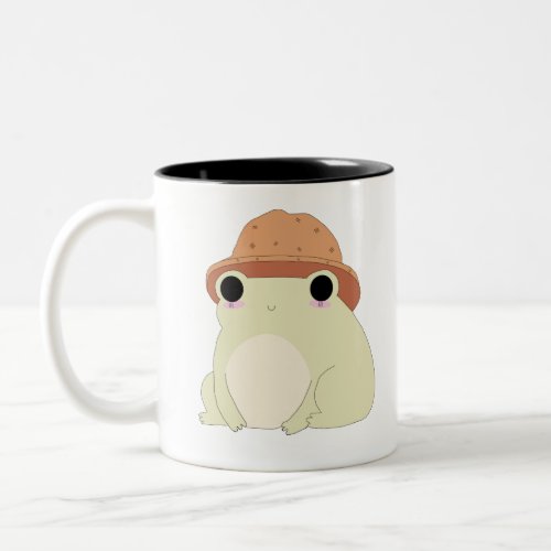 Kawaii Chilling Frog Gift Two_Tone Coffee Mug