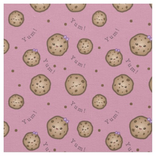 Kawaii Chocolate Chip Cookies Fabric