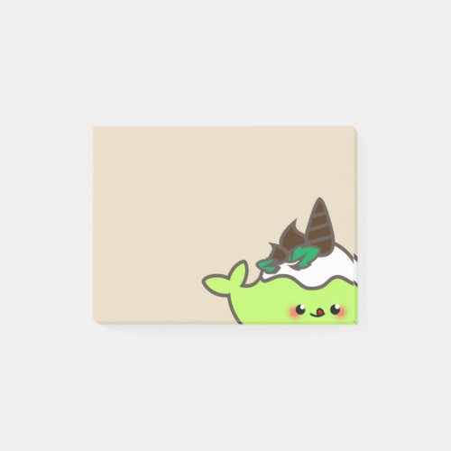 Kawaii Chocolate Chip Mint Narwhal Post_it Notes