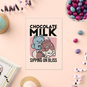 Kawaii Chocolate Milk Cat – Cozy Drink & Cuteness  Acrylic Invitations