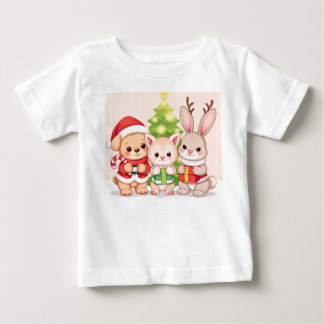 Kawaii Christmas Baby Animals T-Shirt