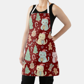 Kawaii Christmas Cats Baking Apron