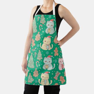 Kawaii Christmas Cats Baking Apron