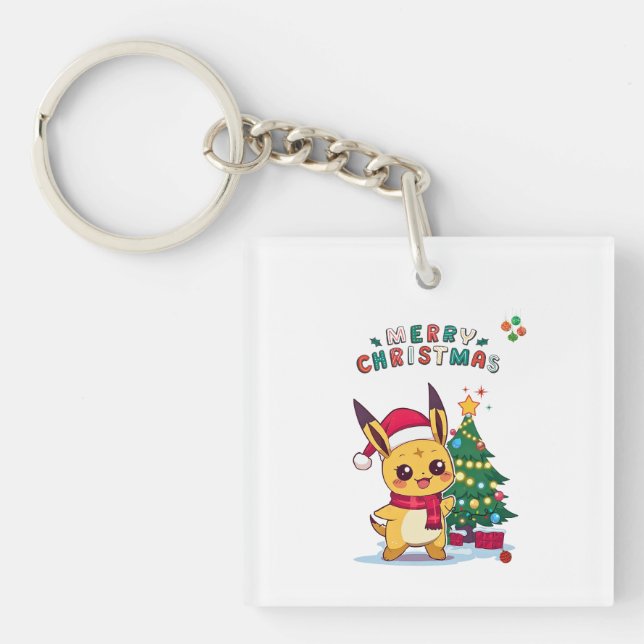 Kawaii Christmas Character |Holiday Art for Anime  Keychain (Front)