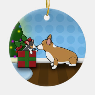 Kawaii Christmas Corgi Puppy Gift Ornament