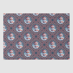 Kawaii Christmas Fox Dot Mandala Diamond TIle Tissue Paper