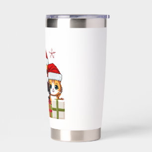 Kawaii Christmas kitten in Santa Hats T-Shirt Insulated Tumbler
