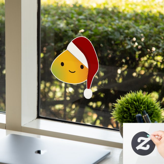 Kawaii Christmas Mango Window Cling (Office)