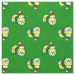 kawaii christmas tamago sushi santa snowflake fabric
