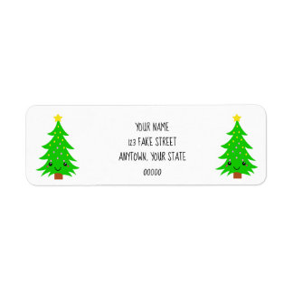 Kawaii Christmas Tree Label