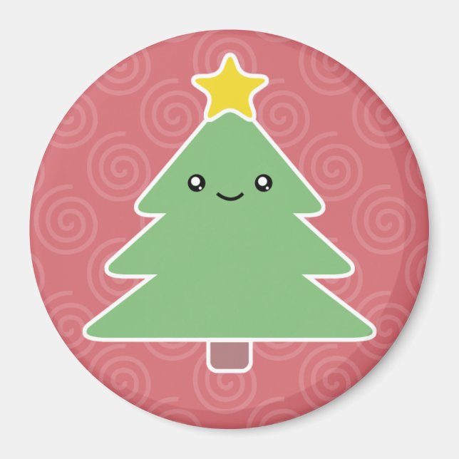 Kawaii Christmas Tree Magnet (Front)