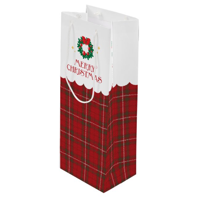 Kawaii Clara - Christmas Wine Gift Bag (Front Angled)
