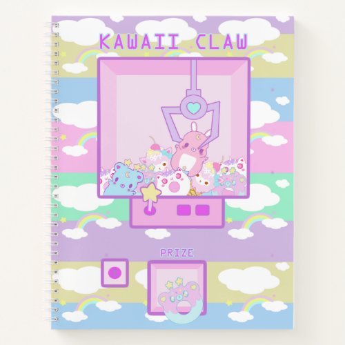 Kawaii Claw Machine Spiral Notebook