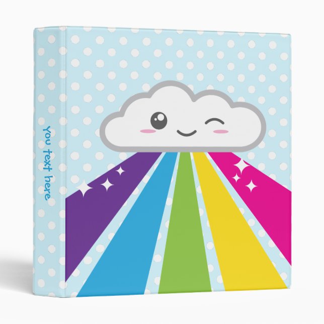 Kawaii Cloud and Rainbow Binder (Front/Spine)