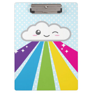 Kawaii Cloud and Rainbow Clip Board
