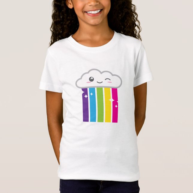 Kawaii Cloud and Rainbow Clothing T-Shirt (Front)