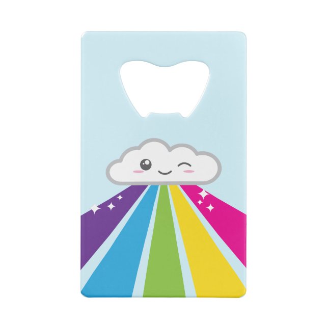 Kawaii Cloud and Rainbow Credit Card Bottle Opener (Back)