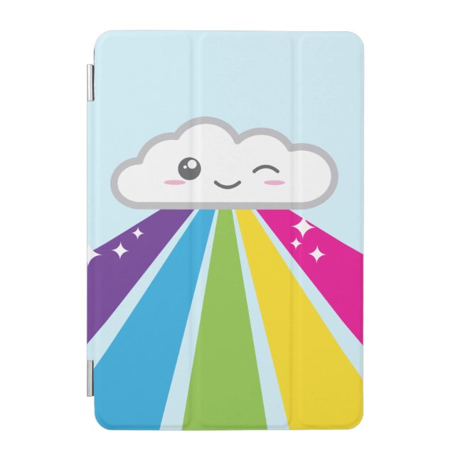 Kawaii Cloud and Rainbow iPad Mini Case (Front)