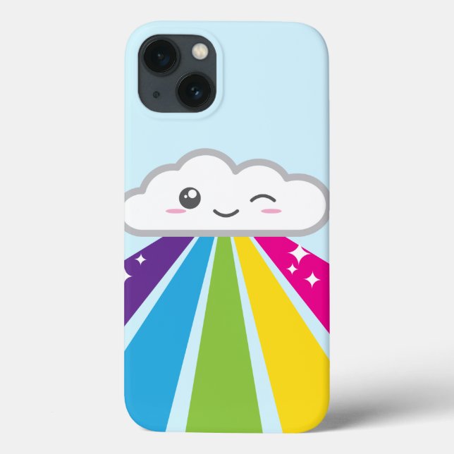 Kawaii Cloud and Rainbow iPad Mini Case (Back)