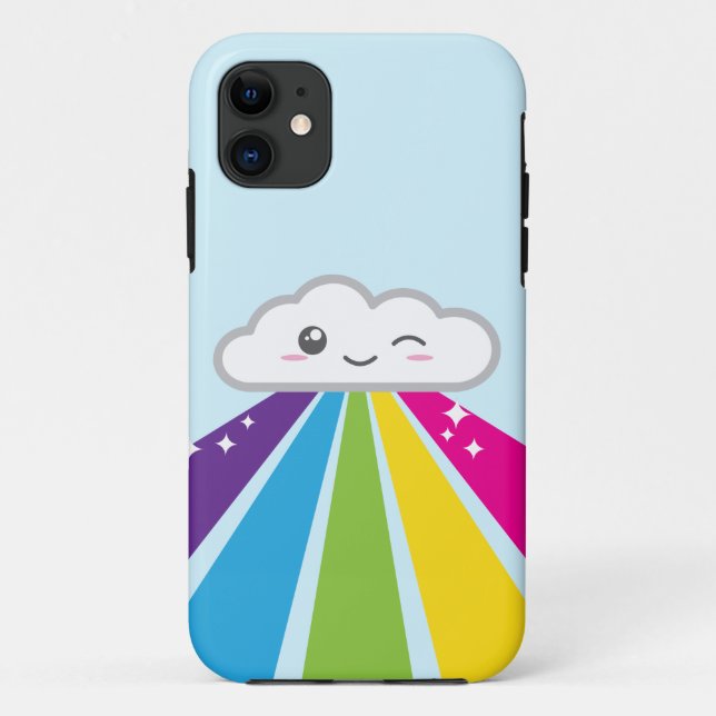 Kawaii Cloud and Rainbow iPhone Case (Back)