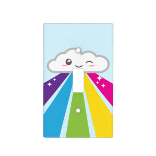 Kawaii Cloud and Rainbow Light Switch Cover