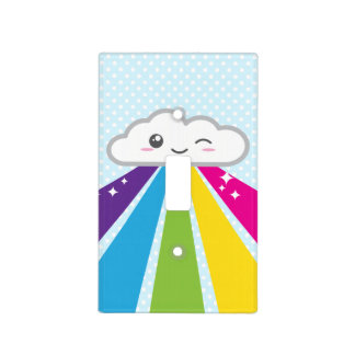 Kawaii Cloud and Rainbow Light Switch Cover