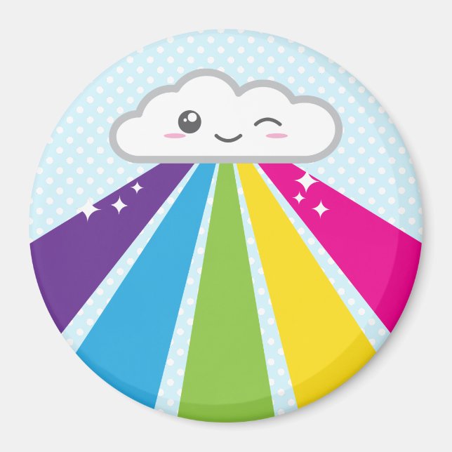 Kawaii Cloud and Rainbow Magnet (Front)