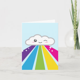 Kawaii Cloud and Rainbow Note Card