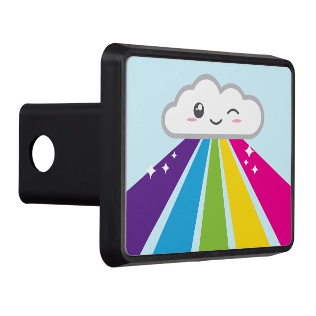 Kawaii Cloud and Rainbow Trailer Hitch Cover (Right)
