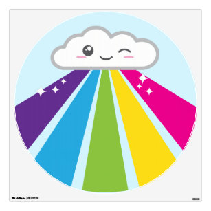 Kawaii Cloud and Rainbow Wall Decal