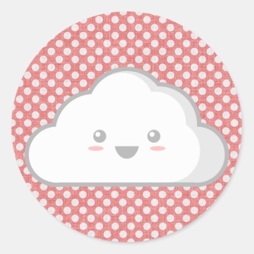 Kawaii Cloud Classic Round Sticker