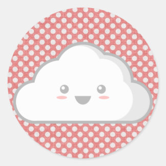 Kawaii Cloud Classic Round Sticker