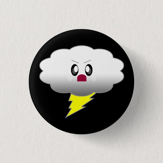 KAWAII CLOUD LIGHTNING THUNDER STORM BUTTON (Front)