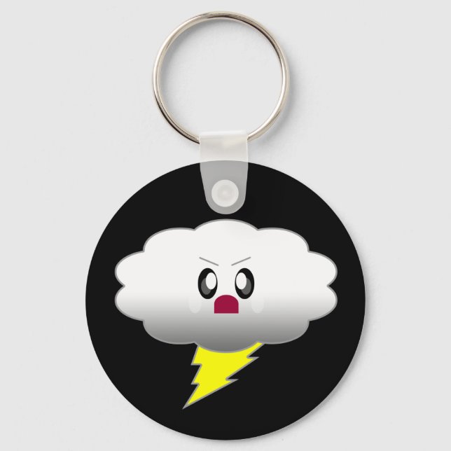 KAWAII CLOUD LIGHTNING THUNDER STORM KEYCHAIN (Front)