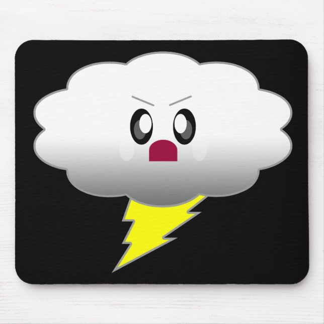 KAWAII CLOUD LIGHTNING THUNDER STORM MOUSE PAD (Front)