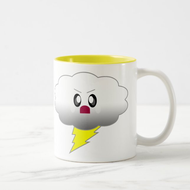 KAWAII CLOUD LIGHTNING THUNDER STORM Two-Tone COFFEE MUG (Right)