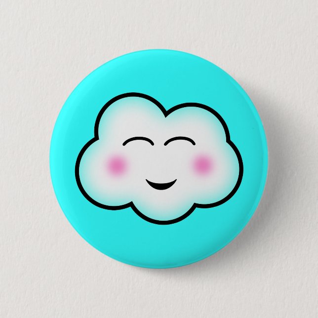 Kawaii Cloud Pinback Button (Front)