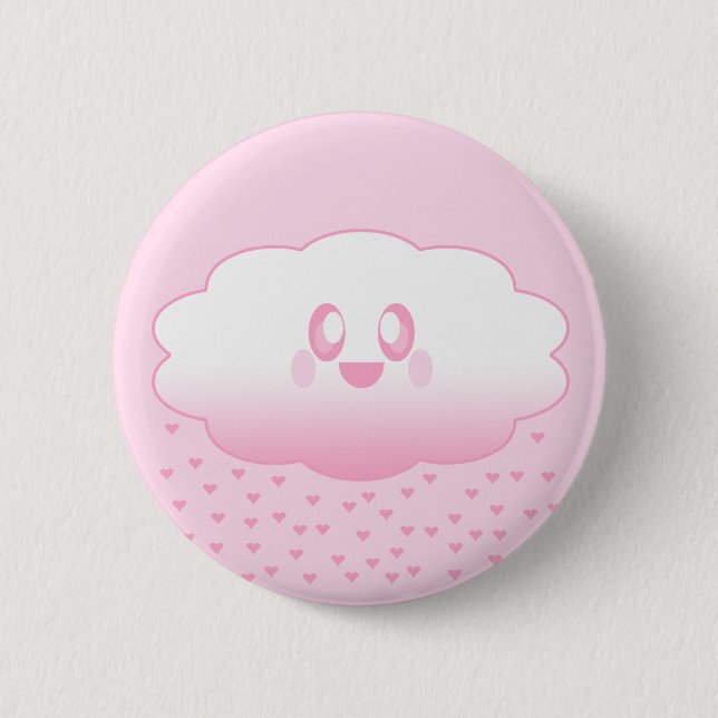 KAWAII CLOUD RAINING HEARTS LOVE SWEET BUTTON (Front)