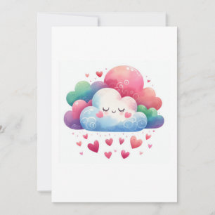 kawaii clouds invitation